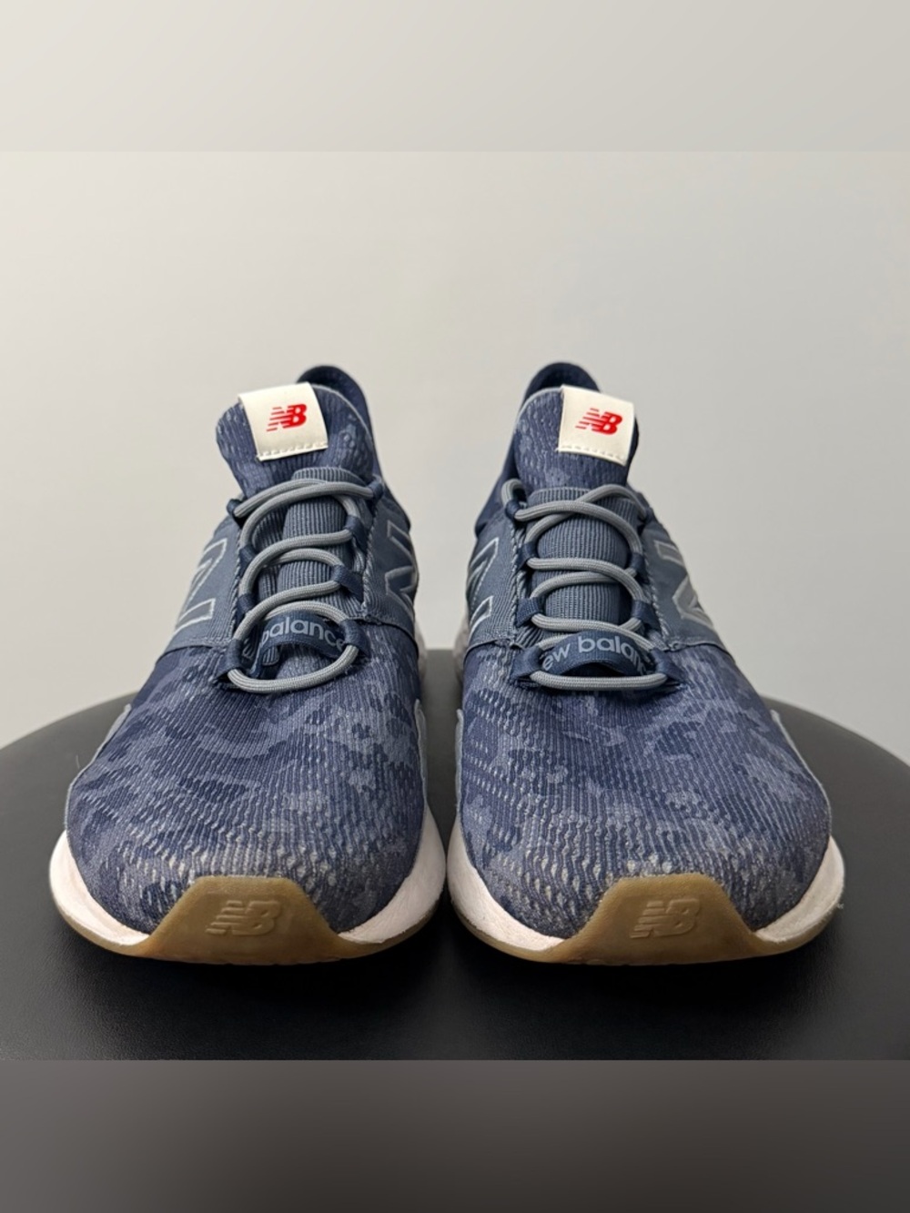 New Balance Men's Size 10 Fresh Foam Roav Running Shoes Navy Blue Camo Used - Picture 3 of 9